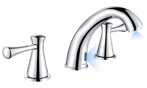 GOESMO Touchless Bathroom Faucet with Two Handles for Widespread Bathroom Sink