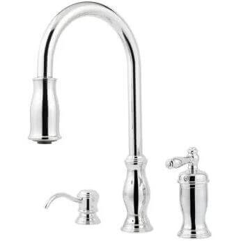 Pfister Hanover Pull Down Kitchen Faucet With Soap Dispenser