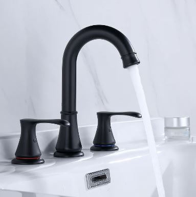 Touchless Bathroom Faucet with 2 Handles Widespread Bathroom Sink Faucet with 3 Holes
