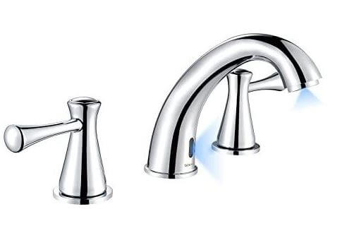 Touchless Bathroom Faucet with 2 Handles for Widespread Bathroom Sink, Chrome